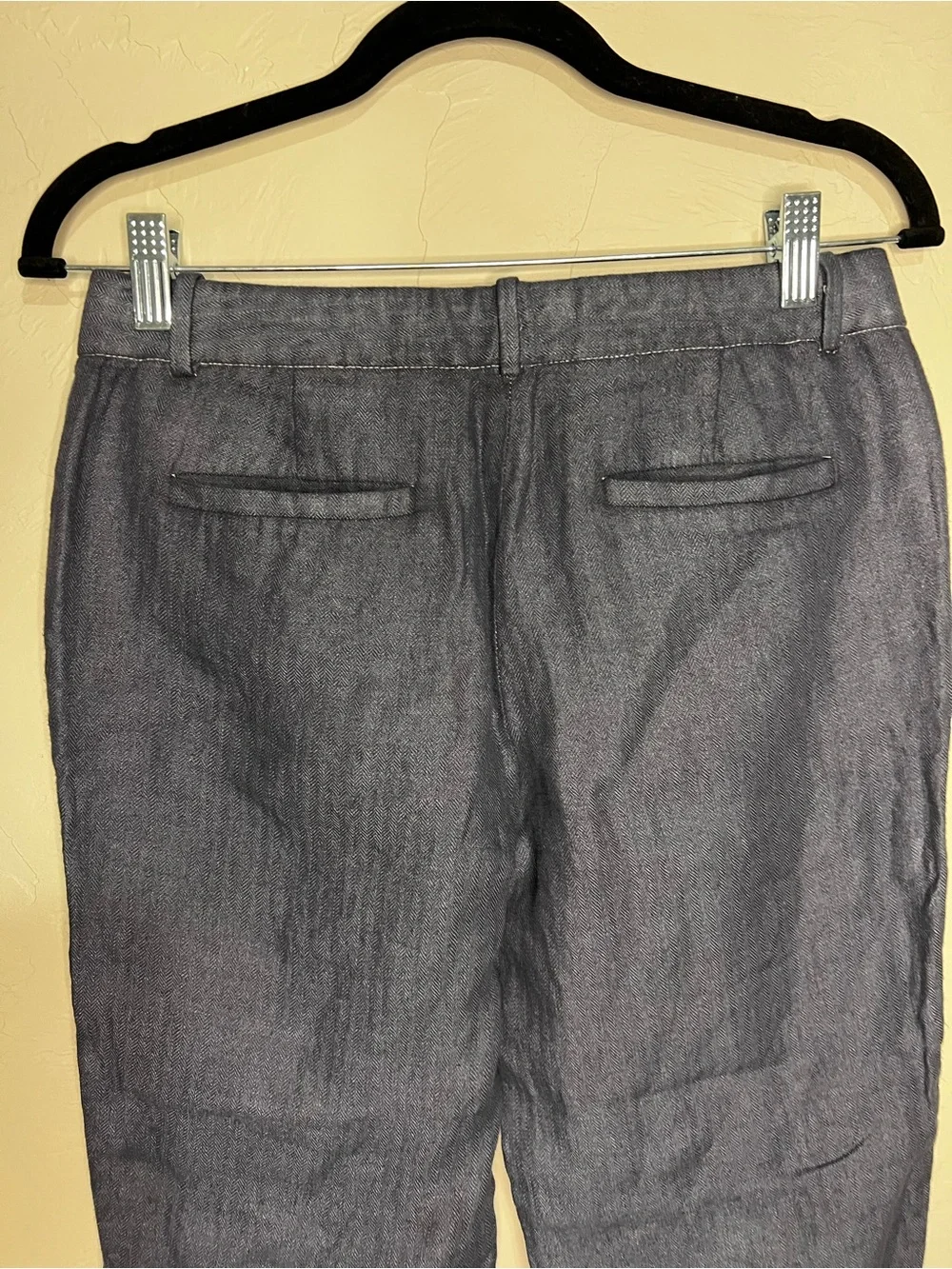 J.Crew Café Capri Blue Linen Blend Slim Crop Office Career Preppy Pants
